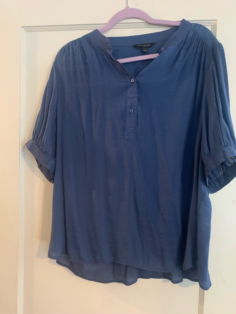 Banana republic short sleeve teal blouse, extra large